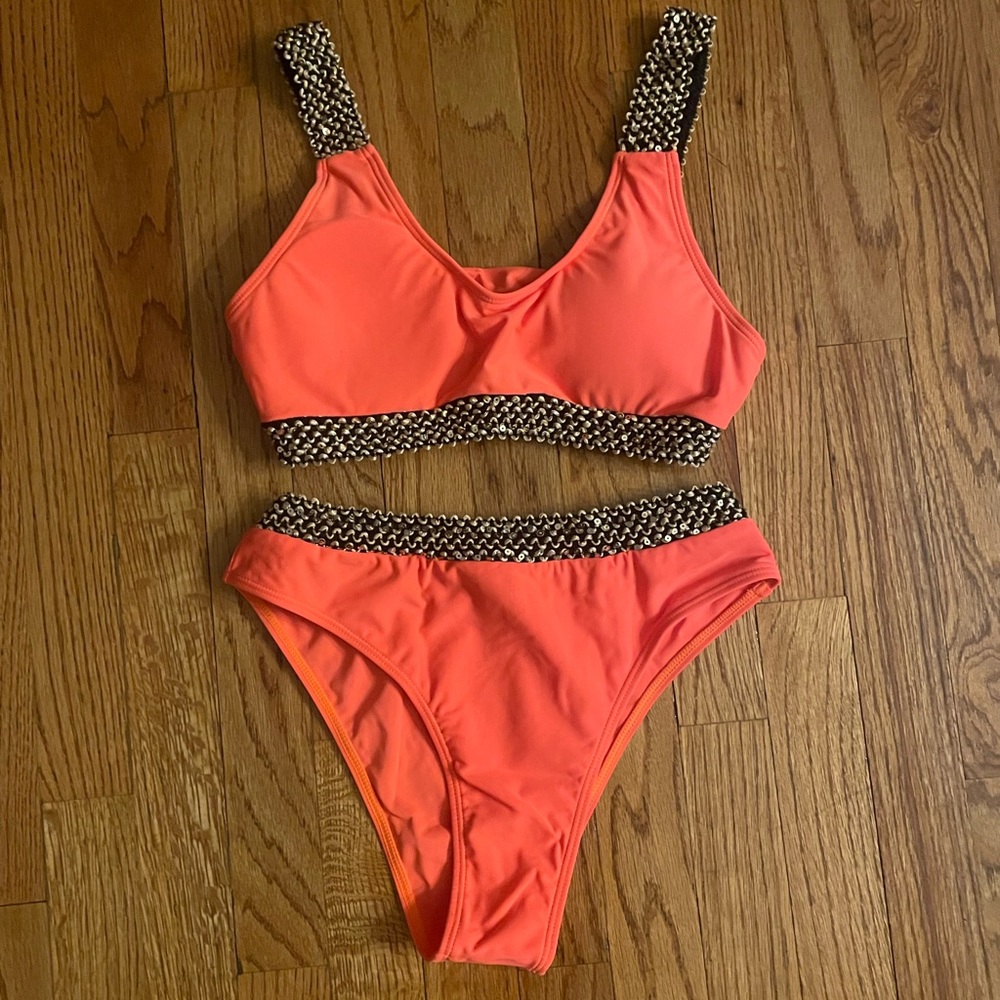 Neon Orange High Rise Bikini